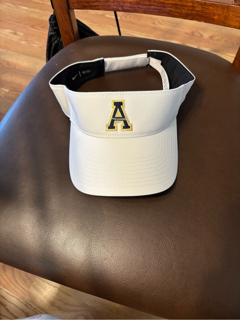 Nike White Visor with Black & Gold 'A' Patch